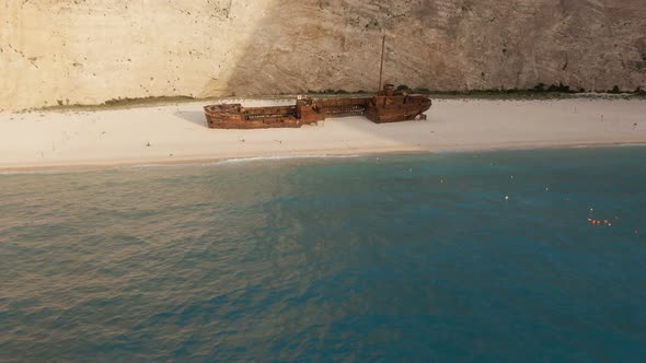 Ship in the Bay Navagio 4K