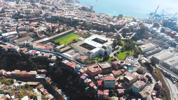 National Maritime Museum, Street May 21 Avenue (Valparaiso, Chile) aerial view