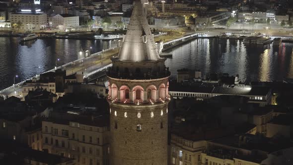 Aerial View of Galata Tower Istanbul