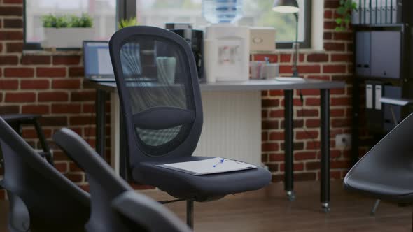 Close Up of Aa Meeting Circle with Chairs in Office Space