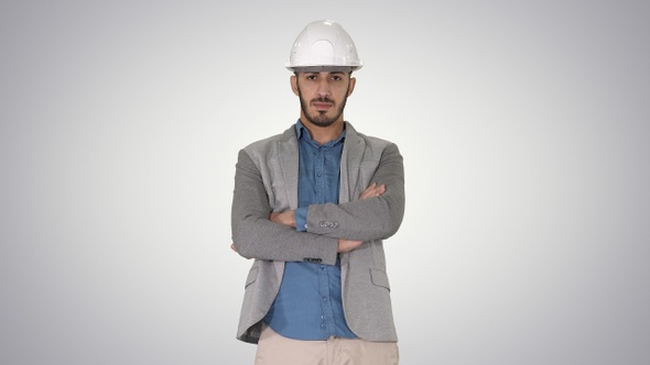 Confident construction engineer architect young man in