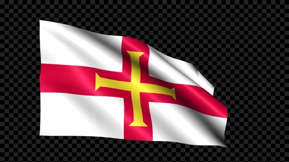 Guernsey Flag Blowing In The Wind