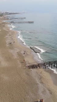 Vertical Video Alanya Turkey  a Resort Town on the Seashore