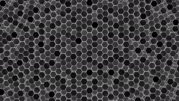 Moving Grey and Black Hexagonal Shapes