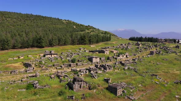 Ancient ruins of Hierapolis Pamukkale - Denizli - Turkey.	