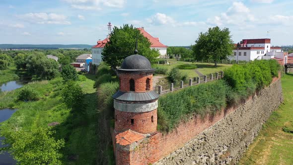 Drone Video of Castle in Dubno Ukraine