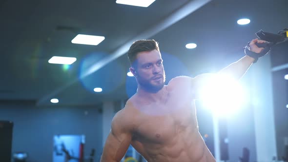 Young man working out in the gym