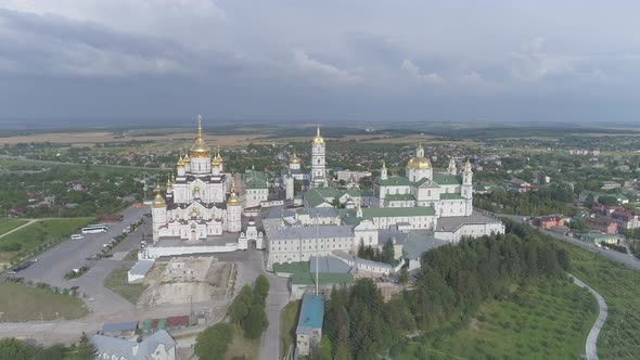 Aerial of Pochaev Monastery, Ukraine