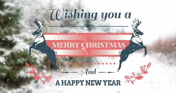 Illustration of christmas greeting and new year message 4k