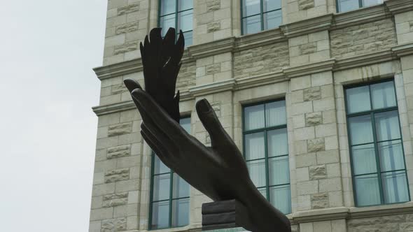 The Writer's Hand sculpture