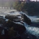 Aerial Revealing Shot Of Rhine Falls In Switzerland Early In The Morning  - VideoHive Item for Sale