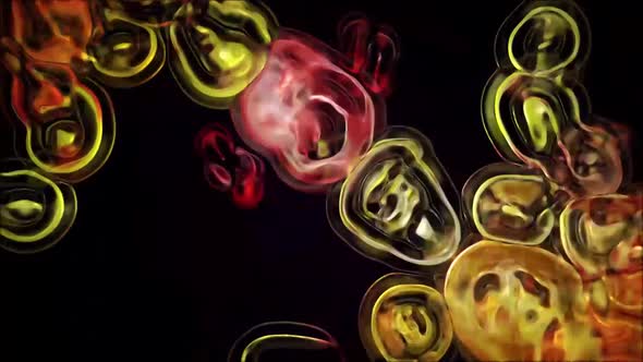 Digital Rendering Abstract Colorful Bubbles