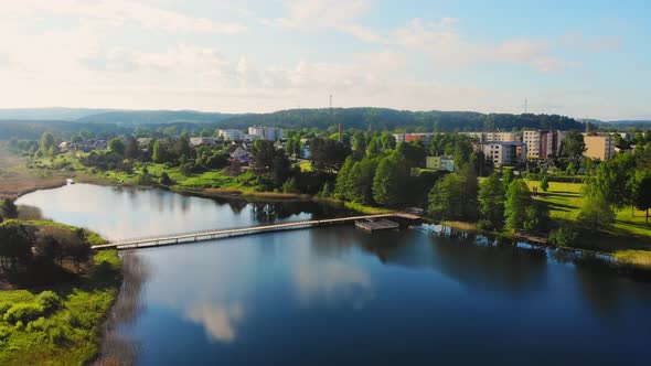 Aerial View Ignalina City In Lithuania