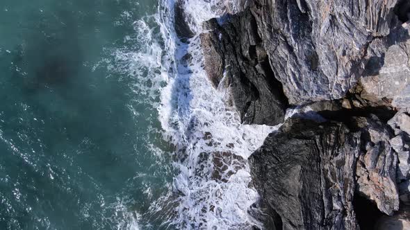 Sea Near the Coast - Close-up Aerial View of the Coastal Seascape