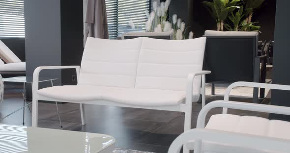 Modern White Chairs for Luxury Villa Summer Terrace Minimalist Furniture