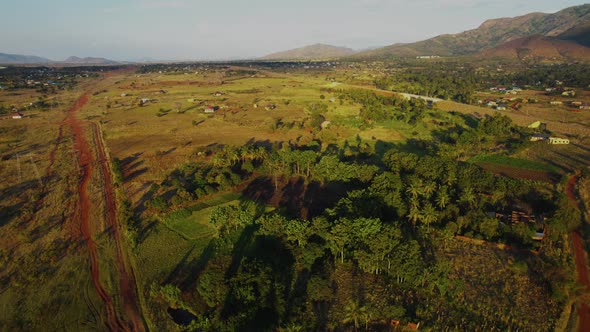 Aerial view of the Morogoro town in  Tanzania