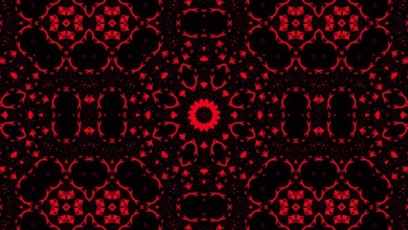 Abstract Red Kaleidoscope Background Loop