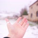 Snowy Hand And Villaje - VideoHive Item for Sale