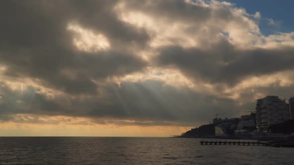 Storm Clouds Over the Sea In the Evening