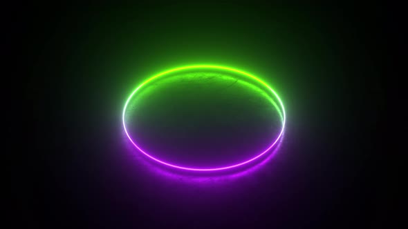 Multicolored neon circle