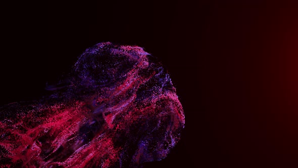 Red Fluid Particles Explosion Animation alt