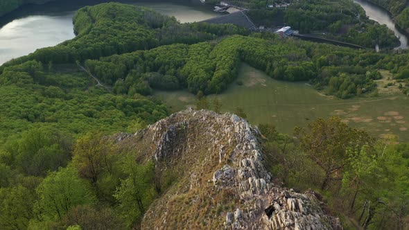 Aerial view of Sivec mountains in Ruzin locality in Slovakia