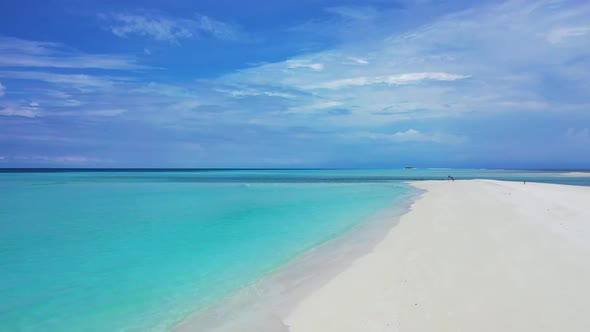 Aerial top view texture of perfect sea view beach wildlife by aqua blue ocean with white sandy backg