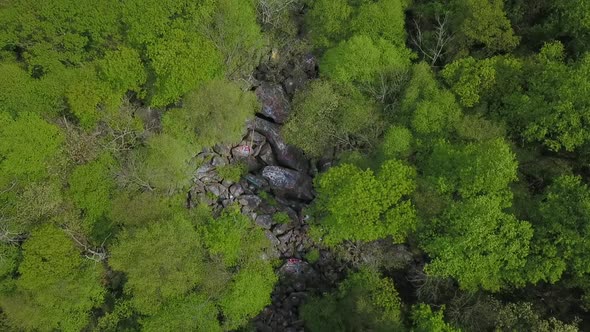 Aerial Footage of Graffiti Filled Boulders