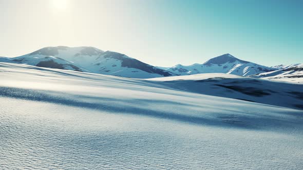 Snow Covered Volcanic Crater in Iceland