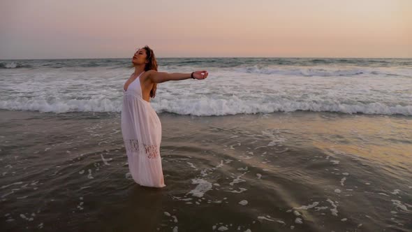 Beautiful Woman Enjoying The Beach