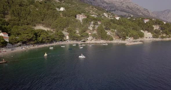 AERIAL: Split beach in Croatia