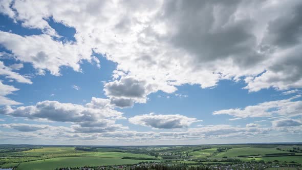 Blue Sky White Clouds Background Timelapse