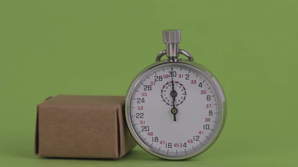 Mechanical Stopwatch Time on a Green Screen