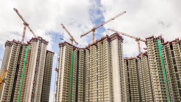 Time lapse Hong Kong construction site