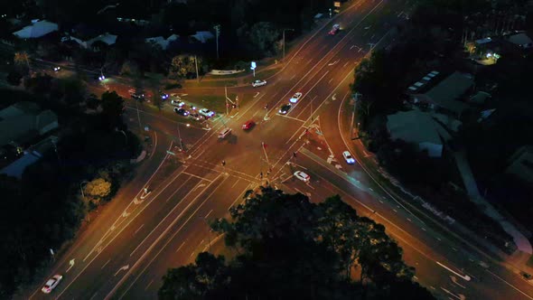 Aerial view of an intersection, Caloundra, Queensland, Australia.
