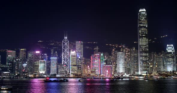 Hong Kong urban city at night