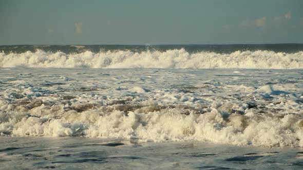 Waves are Washing on Sandy Coast