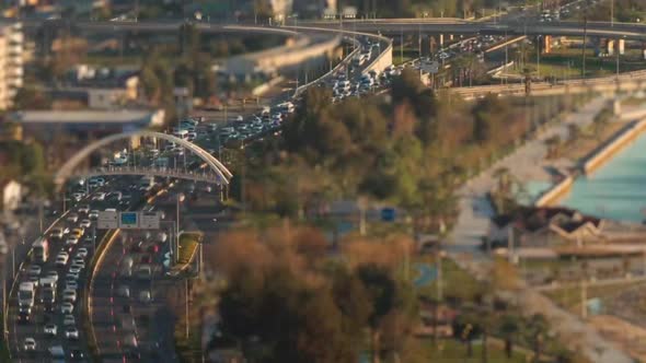 Izmir Cityscape with Roads and Harbour Time Lapse