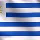 Seamless Loop 4K VDO. Uruguay national flag blowing in the wind isolated. - VideoHive Item for Sale