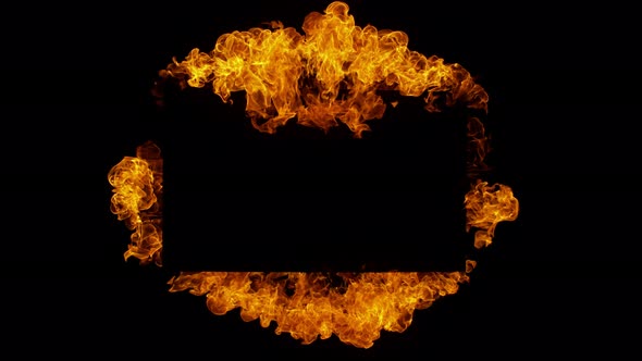 Super Slow Motion Shot of Fire Explosion with Copy Space in the Middle at 1000Fps alt