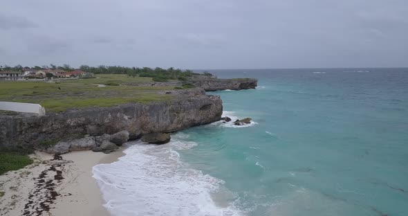 Aerial View Of The Wild Beach And The Coast Of Barbados