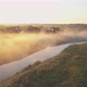 Aerial View of the Fog Over the River at Dawn - VideoHive Item for Sale