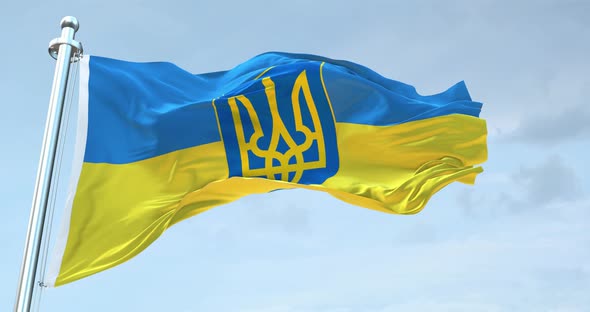 Ukrainian Armed Forces Flag Waving  Loop  4K 
