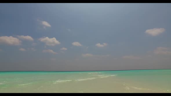 Aerial texture of beautiful seashore beach holiday by shallow ocean with white sandy background of a