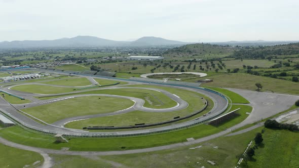 Aerial view of AIMA racetrack in Amozoc Puebla, Mexico