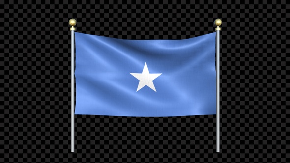 Somalia Flag Waving In Double Pole Looped