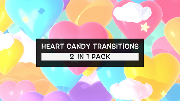 Isolated Heart Candy Transitions Pack