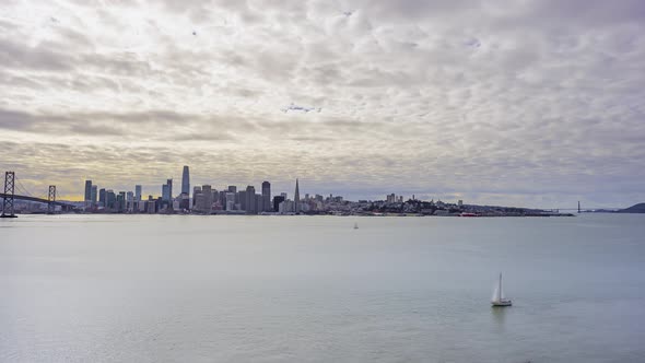 Time Lapse: San Francisco beautiful  sunset by the cityscape