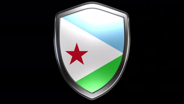 Djibouti Emblem Transition with Alpha Channel - 4K Resolution