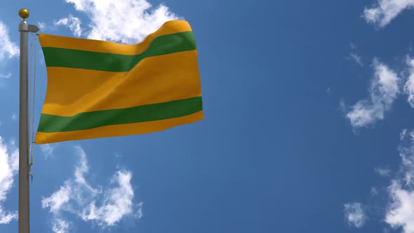 Naranjito City Flag (Puerto Rico) On Flagpole